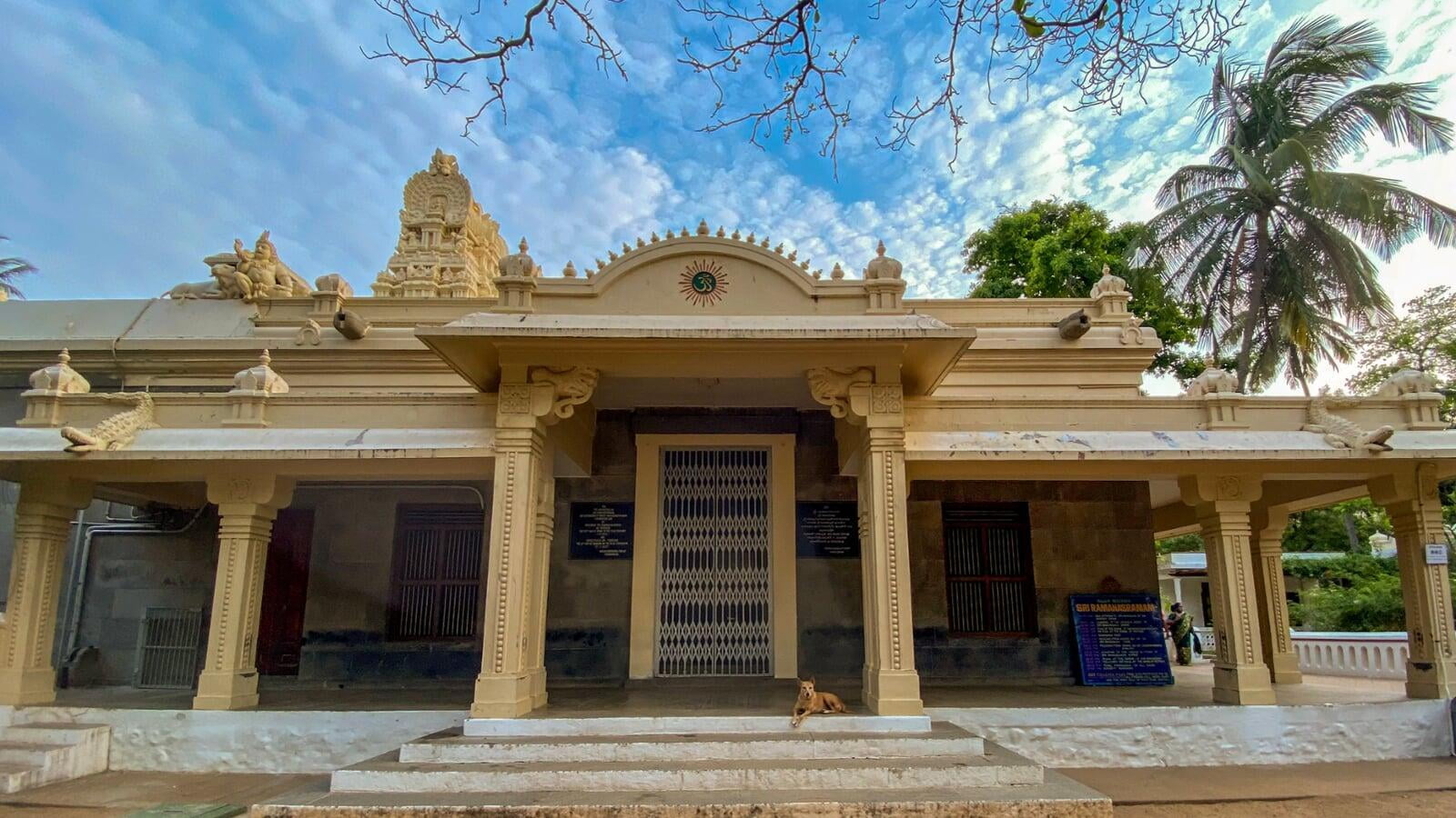 Ramana Ashram area in Tiruvannamalai - peaceful rooms and accommodation zone near Sri Ramanasramam